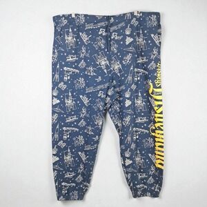 Disney 100 Era‎ Sweatpants Trousers Men's 3XL Spellout All Over Print Puff Blue